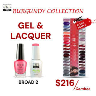 SNS Pro Gel Nail Polish Duo Set 36 Colors - Board 2 Burgundy (037 - 072)