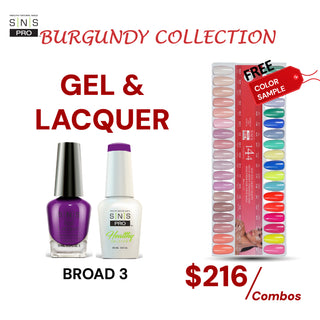SNS Pro Gel Nail Polish Duo Set 36 Colors - Board 3 Burgundy (073 - 108)