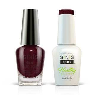 SNS Pro Gel Nail Polish Duo - 047 AC-06- BEEN THERE DONE THAT - Burgundy
