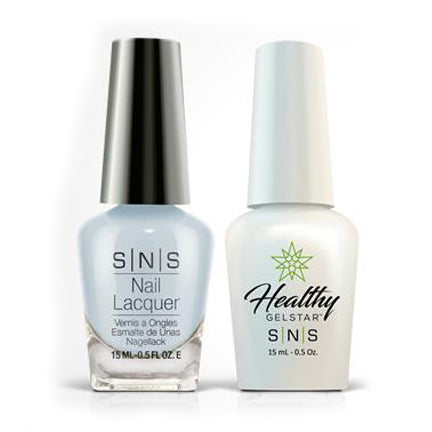 SNS SUN02 Breezy Blu - SNS Gel Polish & Matching Nail Lacquer Duo Set - 0.5oz