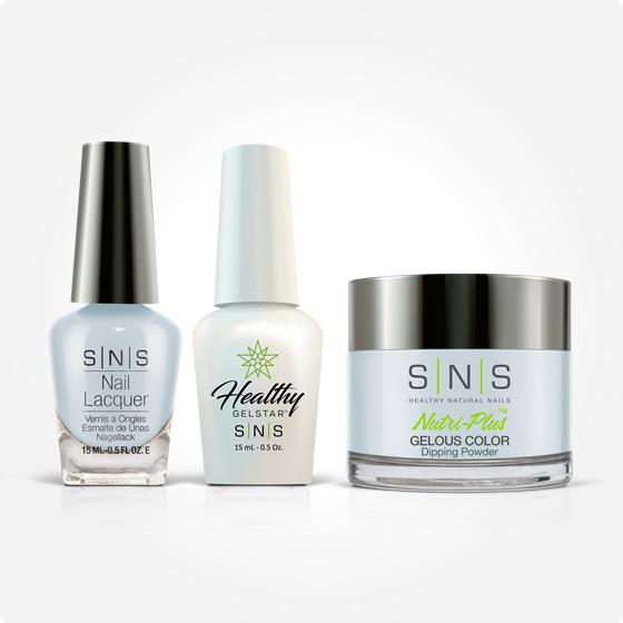 SNS 3 in 1 - SUN02 Breezy Blu - Dip (1.5oz), Gel & Lacquer Matching