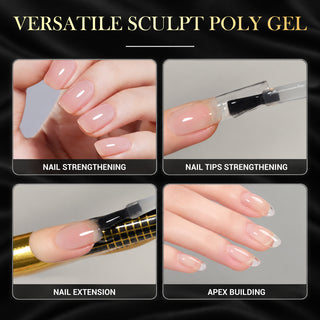 SNS Pro Sculpt Poly Gel - Set 24 Colors - HEMA & TPO Free - 0.5 oz