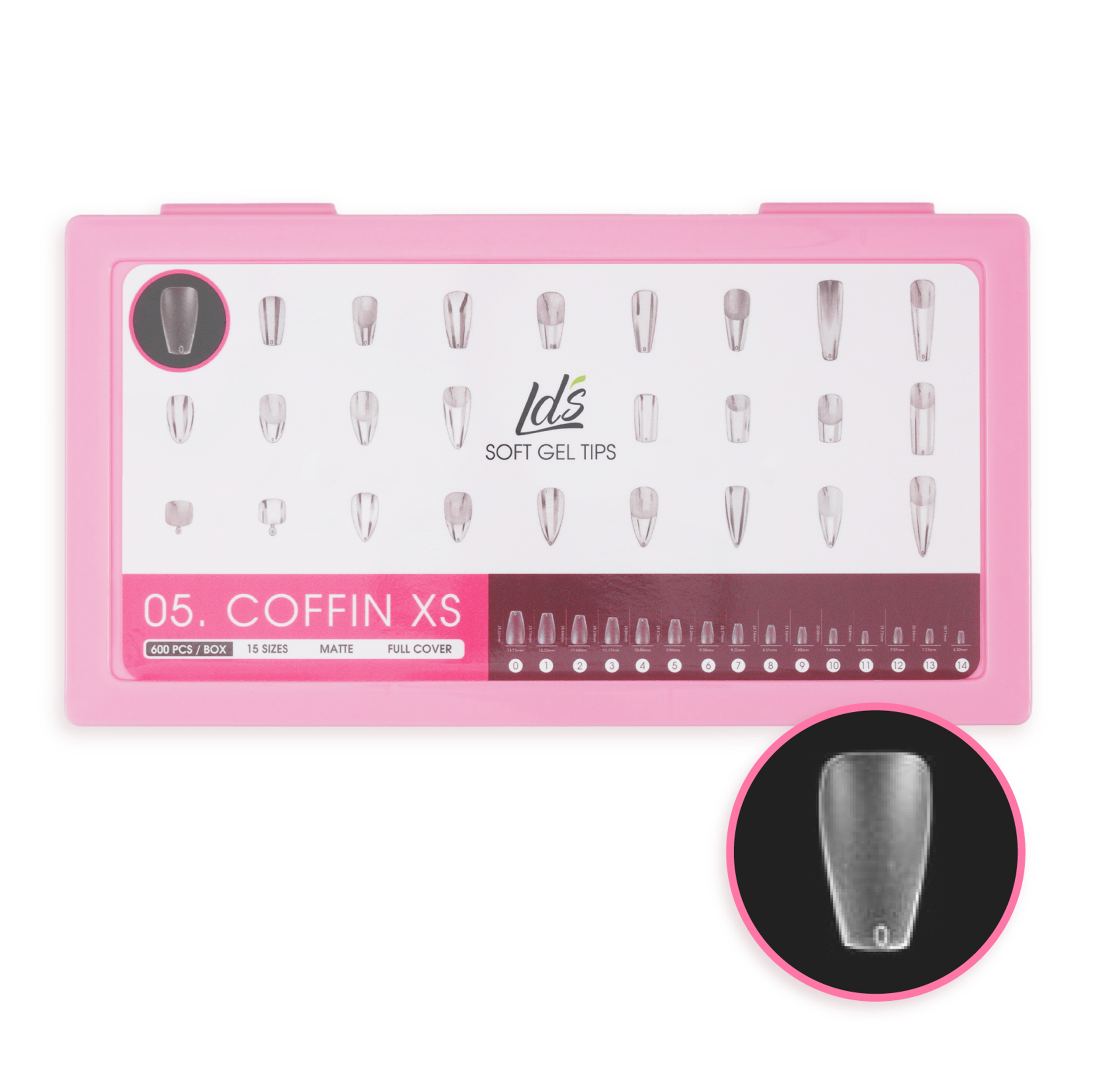 LDS - 05 Coffin XS Matte Nail Tips (Full Cover)