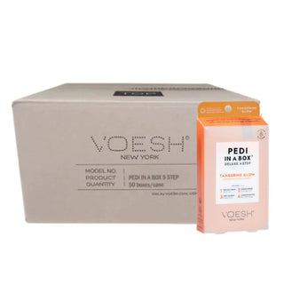 Voesh 4 In 1 Pedibox Case of 50 Pedi A Box - Tangerine Glow