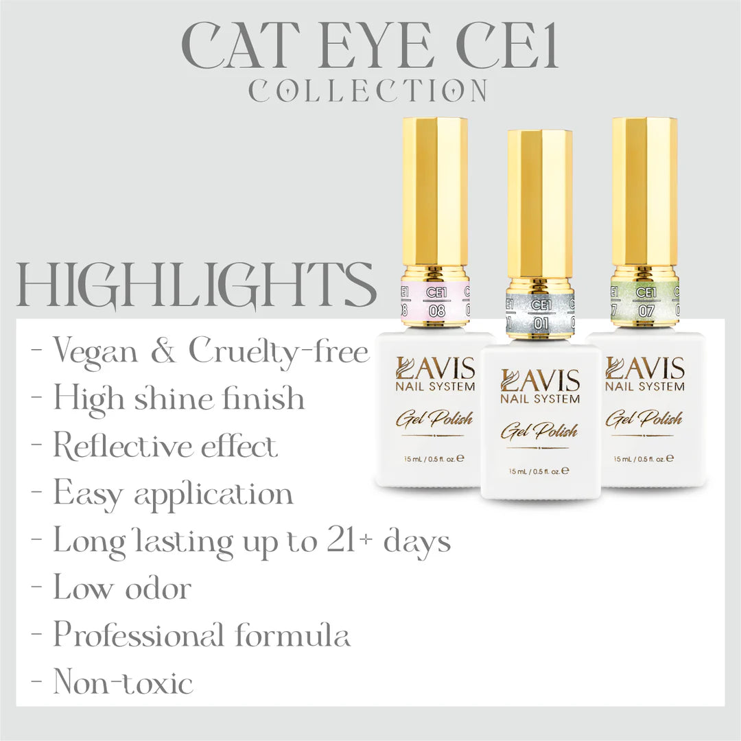 LAVIS Cat Eyes CE1 - 01 - Gel Polish 0.5 oz - Cozy Cashmere Collection