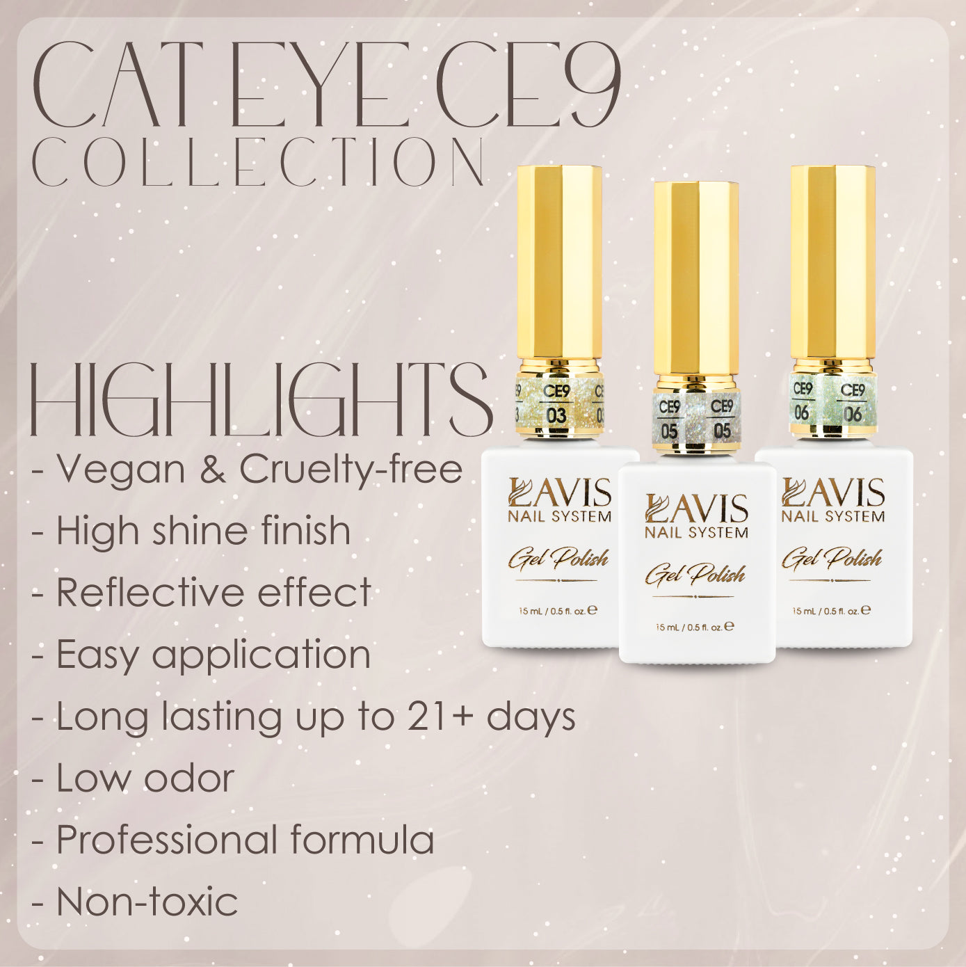 LAVIS Cat Eye CE9 - 02 - Gel Polish 0.5 oz - LAVIS LOVE POTION COLLECTION