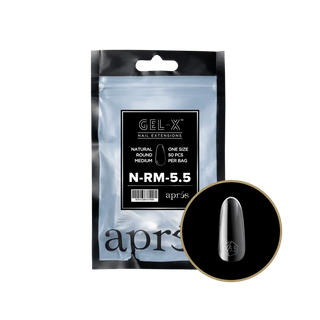 APRES - Gel - X Natural Round Medium 5.5 Refill Bag - DTK Nail Supply