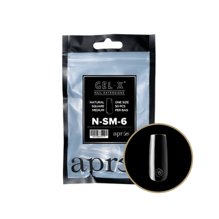 APRES - Gel - X Natural Square Medium 6 Refill Bag - DTK Nail Supply