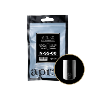 APRES - Gel - X Natural Square Short 00 Refill Bag - DTK Nail Supply