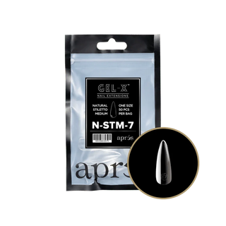 APRES - Gel - X Natural Stiletto Medium 7 Refill Bag - DTK Nail Supply