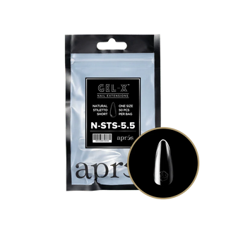 APRES - Gel - X Natural Stiletto Short 5.5 Refill Bag - DTK Nail Supply