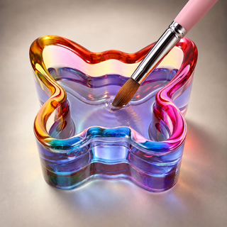 Glass Cup for Nail Liquid - Butterfly Dappen Dish