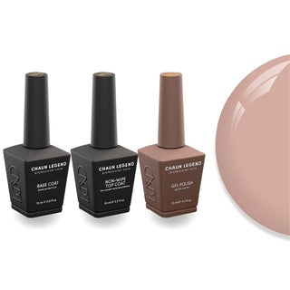 Chaun Legend Non - Wipe Top Coat - Base Coat Duo - LG5106 Taupe Notch - DTK Nail Supply