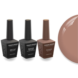 Chaun Legend Non - Wipe Top Coat - Base Coat Duo - LG5109 Crème De La Cocoa - DTK Nail Supply