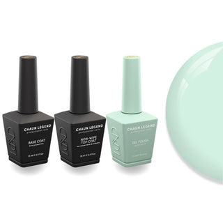 Chaun Legend Non - Wipe Top Coat - Base Coat Duo - LG5136 Frosty Mint - DTK Nail Supply