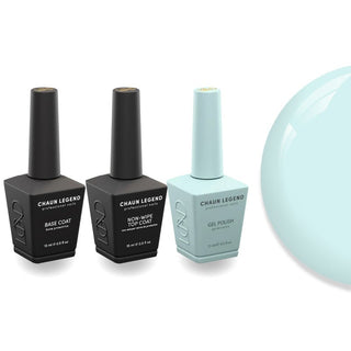 Chaun Legend Non - Wipe Top Coat - Base Coat Duo - LG5138 Clear Skies - DTK Nail Supply