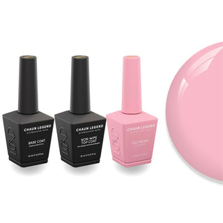 Chaun Legend Non - Wipe Top Coat - Base Coat Duo - LG5158 Iconic Pink - DTK Nail Supply