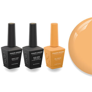 Chaun Legend Non - Wipe Top Coat - Base Coat Duo - LG5166 Peach Float - DTK Nail Supply