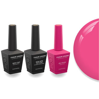 Chaun Legend Non - Wipe Top Coat - Base Coat Duo - LG5182 Legally Pink - DTK Nail Supply