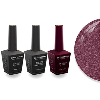 Chaun Legend Non - Wipe Top Coat - Base Coat Duo - LG5219 Plummeting - DTK Nail Supply