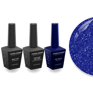 Chaun Legend Non - Wipe Top Coat - Base Coat Duo - LG5230 Naughty Navy - DTK Nail Supply