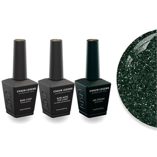 Chaun Legend Non - Wipe Top Coat - Base Coat Duo - LG5234 Emerald City - DTK Nail Supply