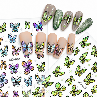 Butterfly Nail Art Stickers MO-872 - Green