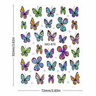 Butterfly Nail Art Stickers MO-871 - Blue