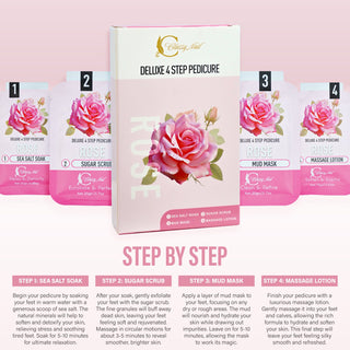 Classy Nail - Deluxe 4 Steps Pedicure x 50 Boxes - Rose