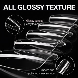 LAVIS Square Short - 15 Sizes Clear - Soft Gel Tips