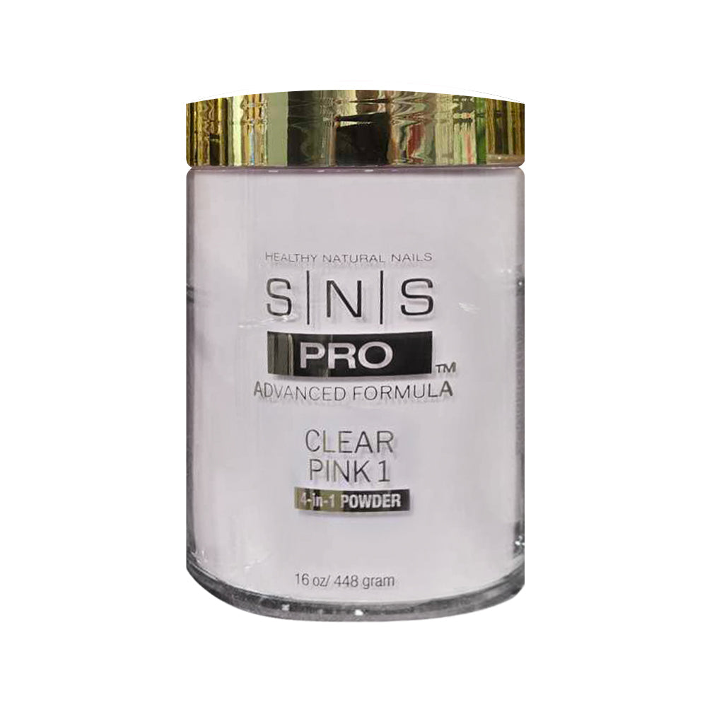 SNS 4-in-1 Pink & White Powder 16oz - Clear Pink Ombre 1