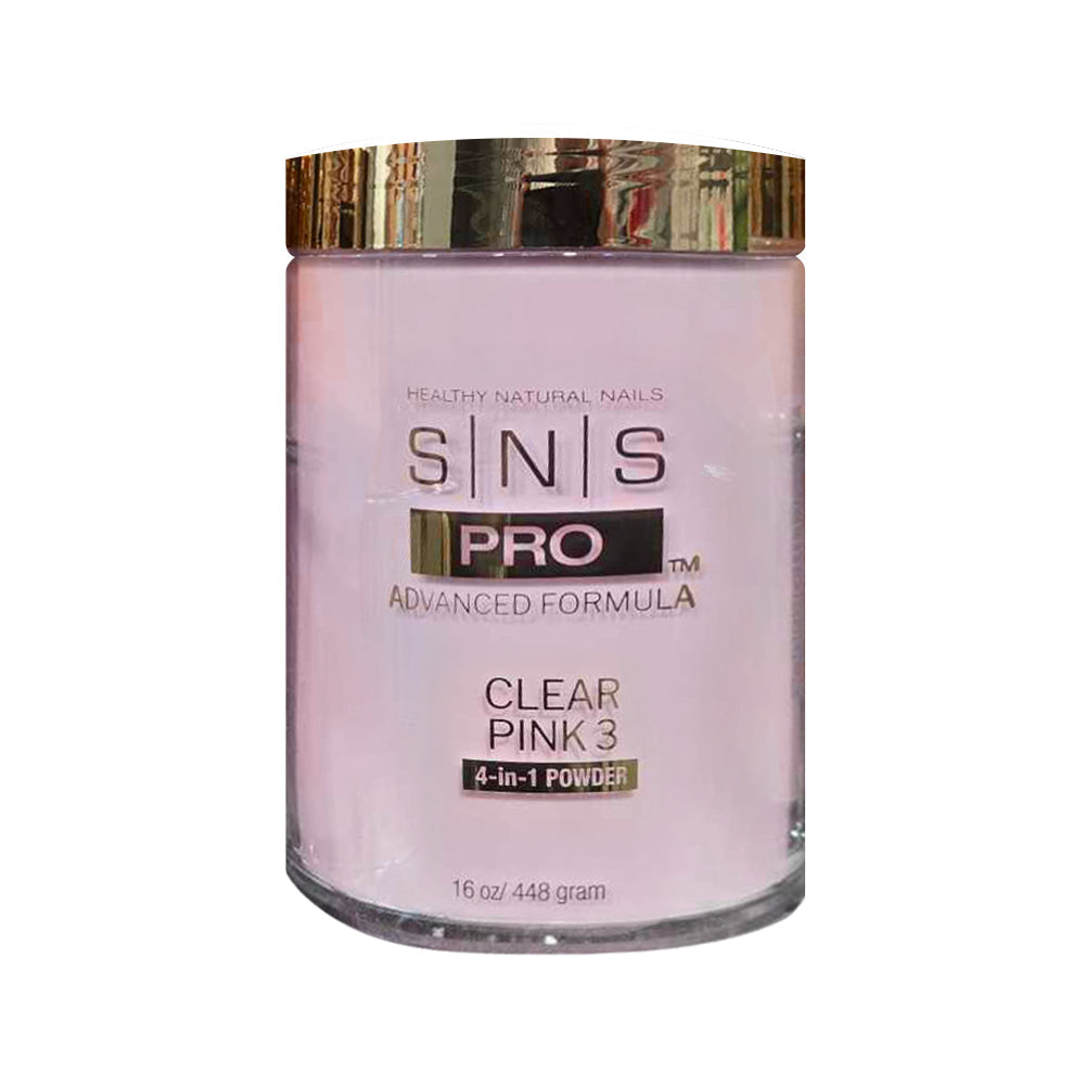 SNS 4-in-1 Pink & White Powder 16oz - Clear Pink Ombre 3