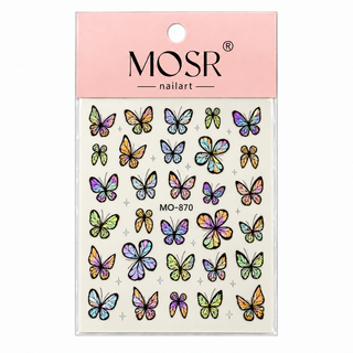 Butterfly Nail Art Stickers MO-870 - Multicolor