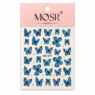 Butterfly Nail Art Stickers MO-871 - Blue