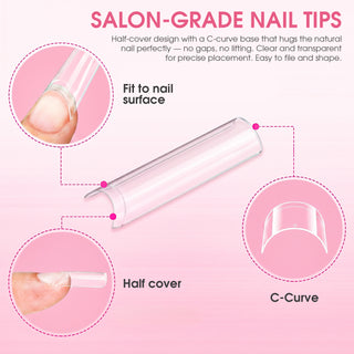 Lavis - XXL Stiletto - Clear - 500 Pcs