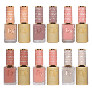 DND Diva Gel Nail Polish Duo - Set 6 Colors - Bare Necessities Set - DTK Nail Supply