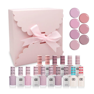 DND Holiday Gift Bundle: 7 Gel & Lacquer, 1 Base Gel, 1 Top Gel - 601, 599, 598, 603, 615, 595, 606 - DTK Nail Supply