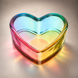 Glass Cup for Nail Liquid - Heart Dappen Dish