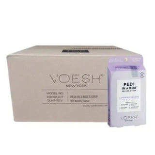 VOESH 4 In 1 Pedibox Case of 50 Pedi A Box - Lavender Relieve