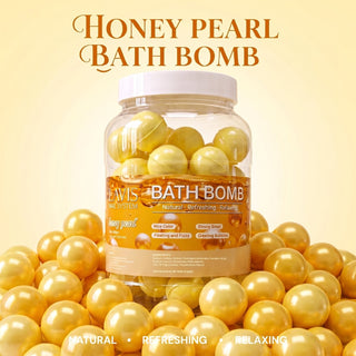LAVIS Bath Bomb Jar - Choose Your Scent: Honey Pearl, Orange, Lavender, Mango, Rose, Jasmine, Mint & More