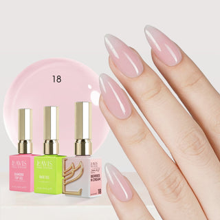 LAVIS Builder Gel in the Bottle Kit 3: 18 - Berries N Cream, Base, Top - 15ml - DTK Nail Supply