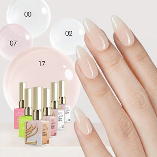LAVIS Builder Gel in the Bottle Kit 6: 00, 02, 07, 17, Base, Top - 15ml - DTK Nail Supply
