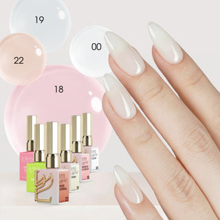 LAVIS Builder Gel in the Bottle Kit 6: 00, 18, 19, 22, Base, Top - 15ml - DTK Nail Supply