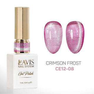 Lavis Cat Eyes CE12 (Ver2) - Set 12 Colors - Gel Polish 0.5 oz - Crimson Frost Collection - DTK Nail Supply
