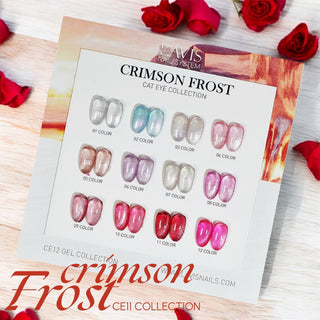 Lavis Cat Eyes CE12 (Ver2) - Set 12 Colors - Gel Polish 0.5 oz - Crimson Frost Collection - DTK Nail Supply