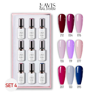 Lavis Gel Color Set 4 (9 Colors) – Elegant Neutral & Feminine Gel Polish Set for Nail Salons - DTK Nail Supply