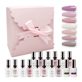 LAVIS Holiday Gift Bundle Set 1: 7 Gel & Lacquer, 1 Base Gel, 1 Top Gel - 109; 111; 112; 121; 118; 114; 110 - DTK Nail Supply