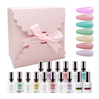 LAVIS Holiday Gift Bundle Set 3: 7 Gel & Lacquer, 1 Base Gel, 1 Top Gel - 145; 150; 115; 125; 147; 127; 128 - DTK Nail Supply