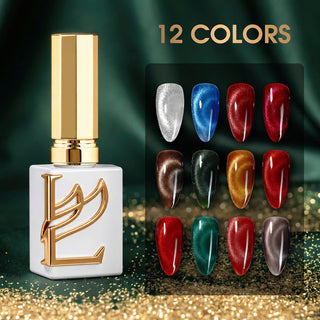 LAVIS Cat Eye - Set 12 Colors - Gel Polish 0.5 oz - Winter Radiance Collection