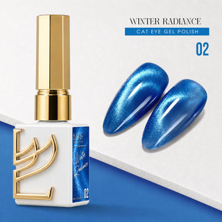 LAVIS Cat Eye - Set 12 Colors - Gel Polish 0.5 oz - Winter Radiance Collection + FREE Sample Color Chart + FREE Cat Eye Magnet